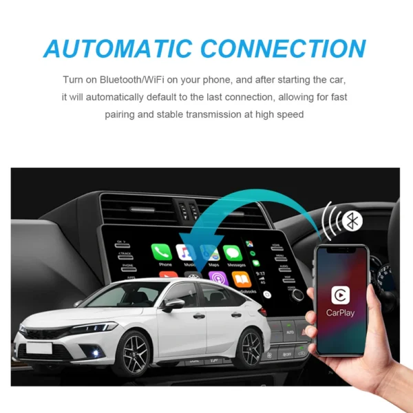Acodo nuevo adaptador inalámbrico CarPlay Android Auto para coche Plug and Play Mini caja inteligente conexión WiFi conexión Universal Bluetooth conexión rápida - Imagen 4