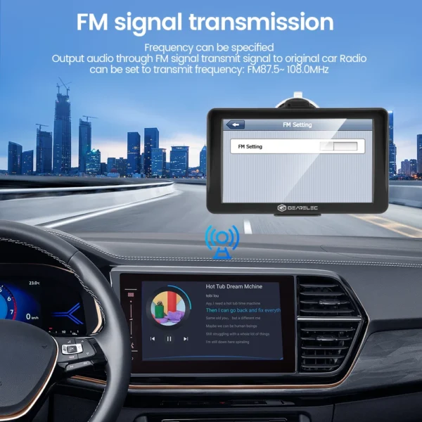 Gearelec-pantalla táctil de navegación GPS para coche, 7 pulgadas, 256M + 8G, instrucciones de voz FM, mapa 3D europeo, actualización gratuita, navegadores profesionales GPS - Imagen 3