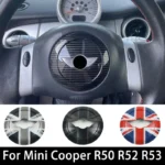 Panel central para volante de coche MINI Cooper R50 R52 R53, pegatina para coche, embellecedor Interior de estilo, accesorios para automóvil