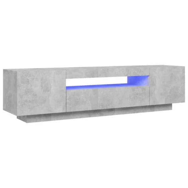 Armario de TV con luces LED, gris hormigón, 160x35x40 cm - Imagen 2