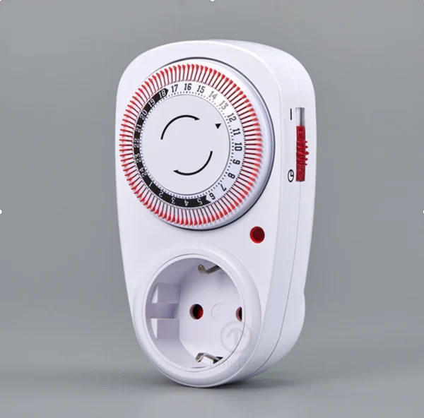 Enchufe mecánico programable con conexión a tierra para interiores, enchufe de Cuenta atrás inteligente, 24 horas, UE/EE. UU./Reino Unido, Apagado automático - Imagen 5