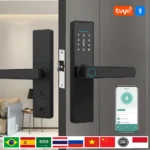 PHIPULO cerradura de huellas dactilares digital electrónica inteligente para puertas con aplicación Tuya para hogar inteligente huella dactilar biométrica