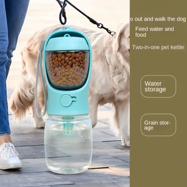 Botella de agua portátil para perros y gatos - Almacenamiento de alimentos y contenedor de agua para cachorros