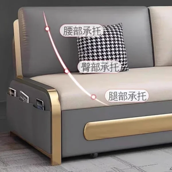 Sofá cama plegable, colchón De dos pisos, sofás De salón grandes y perezosos, muebles De sala De estar blancos minimalistas - Imagen 6