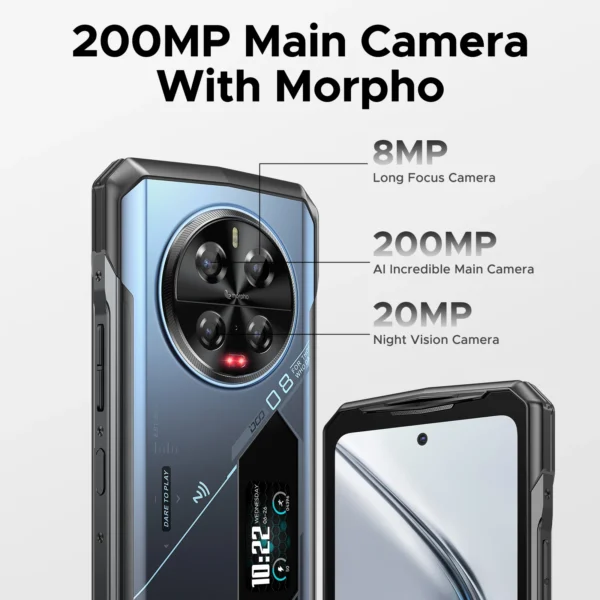 DOOGEE V40 Pro 5G Rugged Phone 6.78" 120 Hz 16GB+512GB Gaming Phone Dimensity 7300 200MP AI Camera 8680mAh Android 14 NFC Phones - Imagen 5