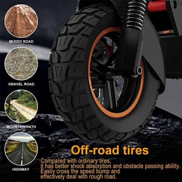 Mankeel-patinete eléctrico MX-14 para adultos, Scooter con neumático todoterreno lleno de aire de 10 ", rango máximo de 60km, sistema de frenado Dual, 800W, 10Ah - Imagen 4