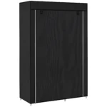 HOMCOM Armario de Tela Plegable con 6 Estantes y 1 Barra 103x43x162,5 cm Negro