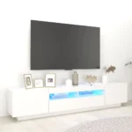 Mueble TV con luces LED Blanco 200x35x40 cm