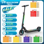 EVERCROSS TECH EV06C Patinete Eléctrico para Niños, Plegable 6,5'', Velocidad Máxima 15 KM/H, Pantalla LED, Luces LED Coloridas, Patinete Ligero para Niños de 6 a 12 Años