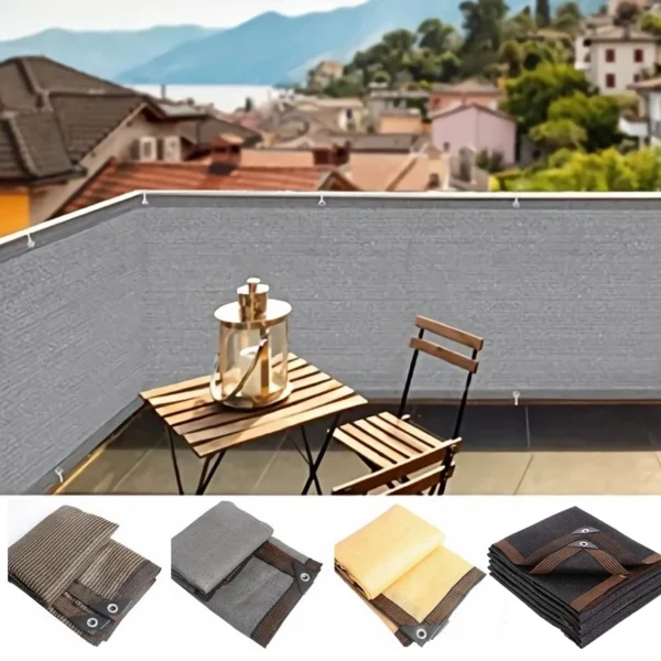 90% sombreado transpirable balcón pantalla de privacidad al aire libre parasol red Gazebo Patio sombra tela jardín valla red - Imagen 4