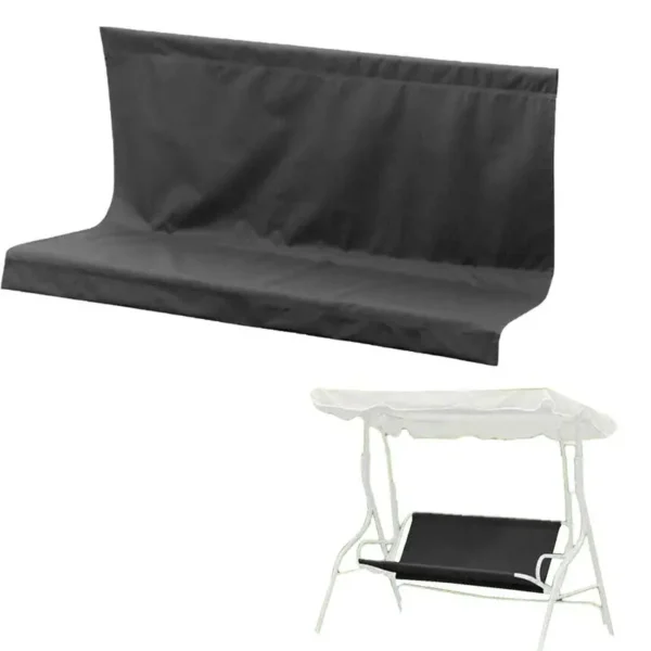 Fundas de columpio impermeables para silla columpio de Patio exterior, banco de porche, silla con eslinga, cojín de columpio de tela de repuesto negro
