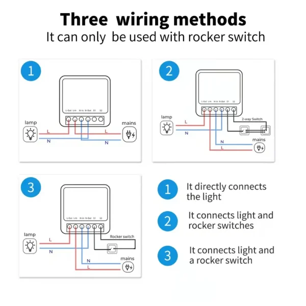 Mini interruptor inteligente Tuya, Wifi, 2 vías, inalámbrico, 16A, Monitor de alimentación, Control de casa inteligente a través de Smart Life, Alexa, Alice, Google Home - Imagen 6