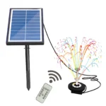 Fuente de bomba de agua solar de 7W con luz colorida y control remoto Bomba de estanque solar insertada de flujo máximo de 400L/H con cable de 16 pies