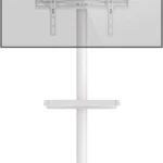 TV Ruedas Suelo Movil - Rfiver Blanco Soporte TV Pie para 27-60 Pulgadas Monitor de televisión - Soportes Televisor con Estantes In