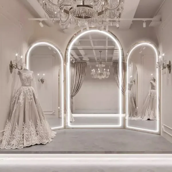 Espejo con iluminación Led para decoración del hogar, accesorios de maquillaje para suelo, diseño moderno, grandes Espejos Decorativos de lujo - Imagen 5