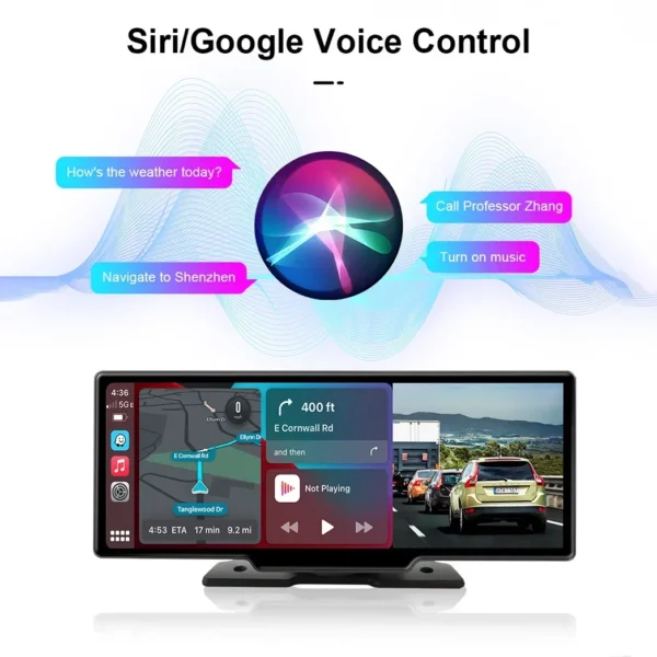 Cámara de salpicadero de 10,26 pulgadas, 4K, 3840x2160, Carplay inalámbrico y Android, navegación automática, Control por voz, cámara de visión trasera DVR para coche, pantalla de Monitor BT - Imagen 6