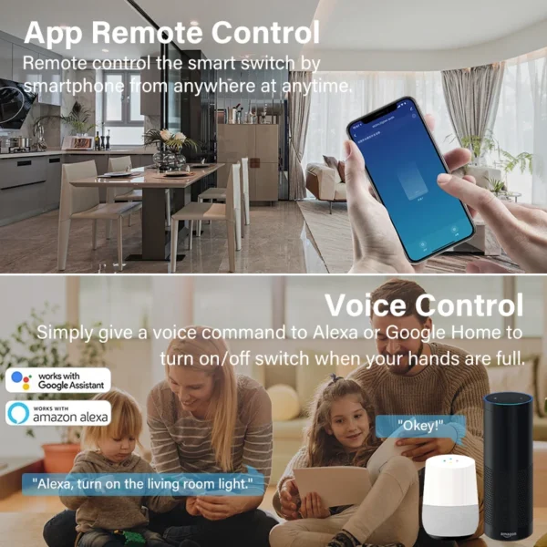 Tuya Smart Zigbee/WiFi Mini interruptor de Control bidireccional interruptor de luz con Monitor de energía SmartLife soporte remoto Alexa Google - Imagen 4