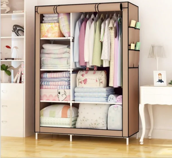Armario De Tela Organizador de Ropa Plegable Modular lona ropero estante guardar ropero resistente al polvo
