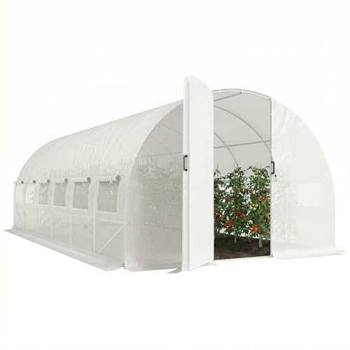 Invernadero túnel 6x3x2m con puerta con bisagras