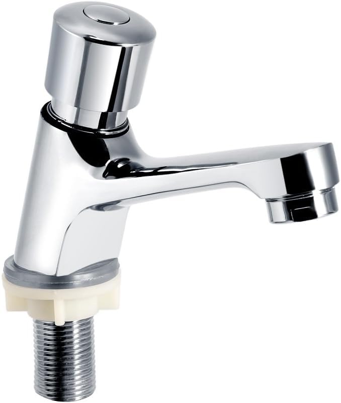 Grifo Temporizador con Retardo 4-6 Segundos,Grifo de Lavabo Cromado con Cierre Automático