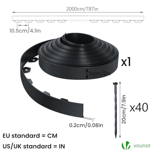 Borduras Para Jardin VOUNOT 20m 5cm