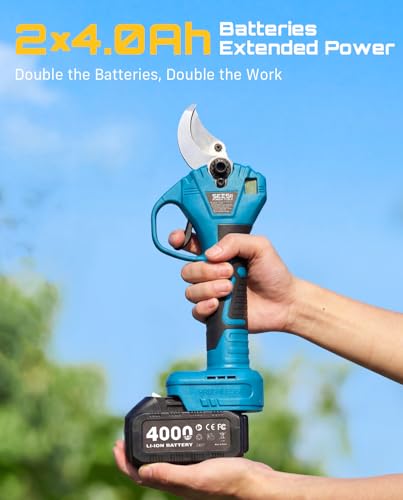 Tijeras de podar eléctricas SEESII 800W 4.0Ah 40mm 2 Baterías