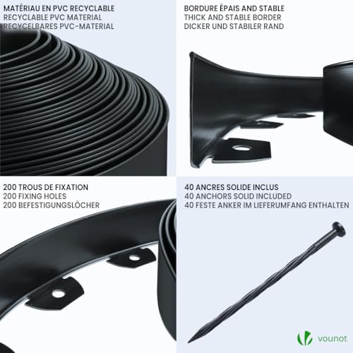 Borduras Para Jardin VOUNOT 20m 5cm