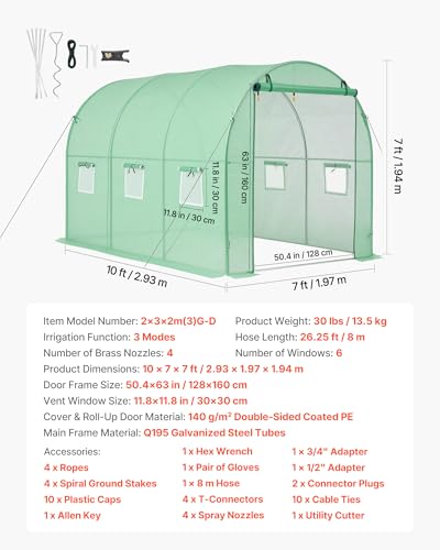 Sistema De Riego VEVOR 2,93 x 1,97 x 1,94 m 1,94 m