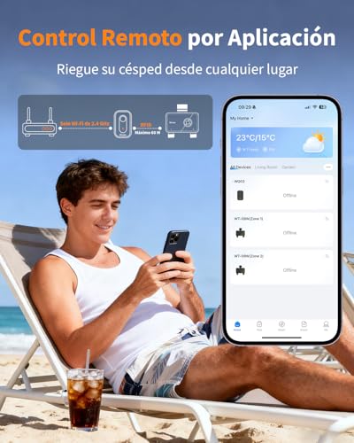 Programador de riego Diivoo WiFi latón