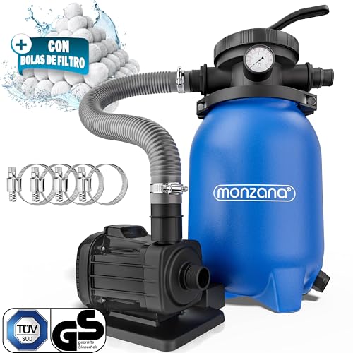 Depuradora de piscina MONZANA filtro de arena 5000 L/h 15.000 L 38mm 180W