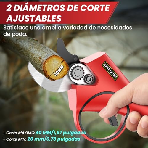 Tijeras de podar eléctricas sin escobillas 40mm 800W 2000mAh 21V