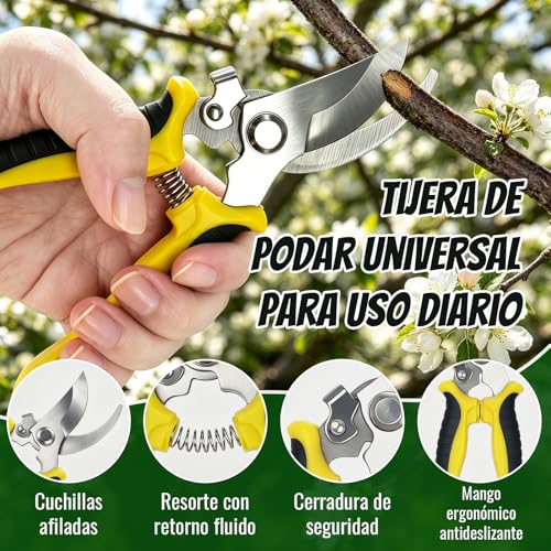 8 Piezas Juego de Herramientas de Jardín - Kit de Jardinería con Bolsa, Trasplantadora,