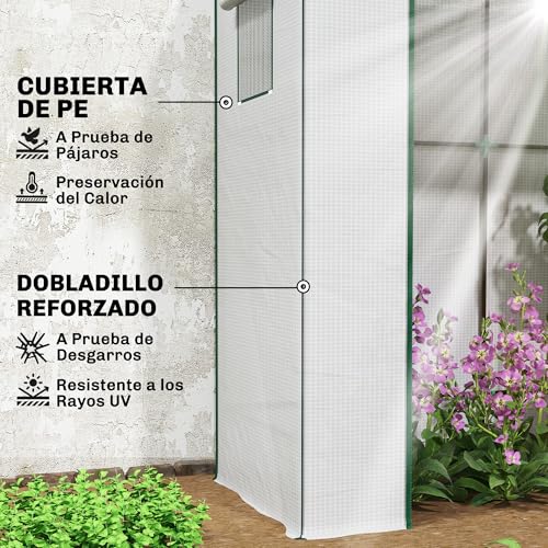 Invernadero exterior Outsunny 196x77x197 cm