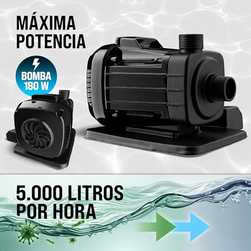 Depuradora de piscina MONZANA filtro de arena 5000 L/h 15.000 L 38mm 180W