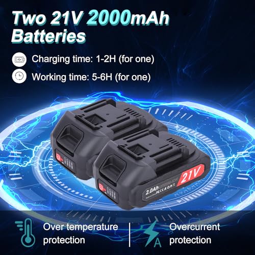 Tijeras de podar eléctricas 50 mm 21 V 2000 mAh 2 baterías