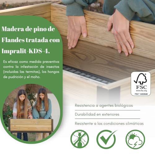 Jardinera Elevada De Madera Jardinera 90x40x26 cm