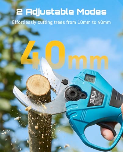 Tijeras de podar eléctricas SEESII 800W 4.0Ah 40mm 2 Baterías