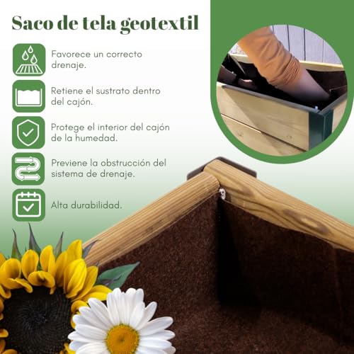 Jardinera Elevada De Madera Jardinera 90x40x26 cm