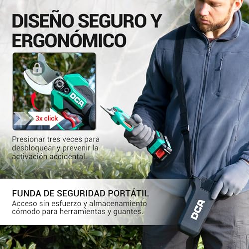 Tijeras de podar eléctricas DCA sin escobillas 20V 35mm 2,0Ah
