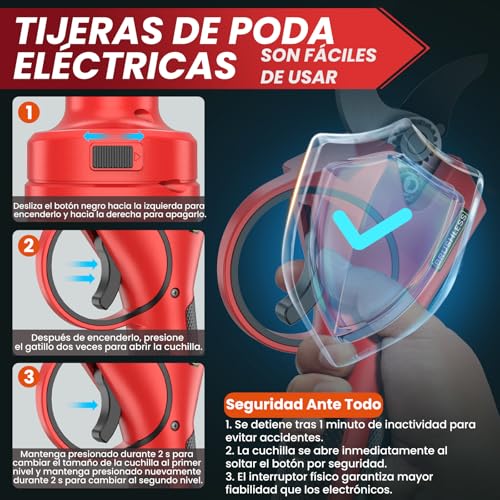 Tijeras de podar eléctricas sin escobillas 40mm 800W 2000mAh 21V