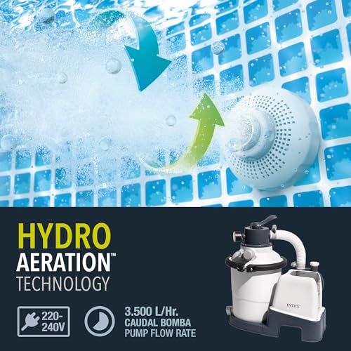 Depuradora de piscina Intex filtro de arena 3.500 L/H 17.000 L 4 Funciones