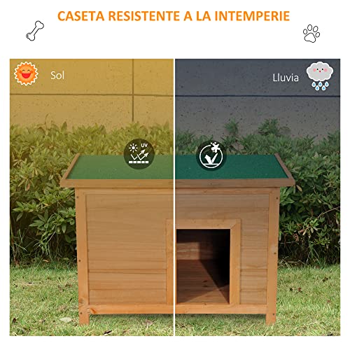 Caseta Exterior Para Perro PawHut 82 x 58 x 58cm
