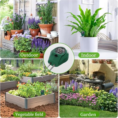 3 en 1 Medidor Humedad Plantas, Medidor PH Tierra, Medidor de Humedad/Luz/PH del Suelo,