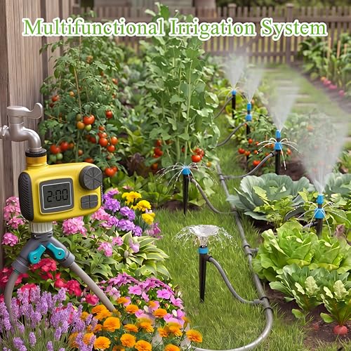 Sistema de Riego Automático Temporizadores de Mangueras,Kit de Riego con Pantalla LCD