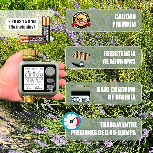 Programador de riego sensor de lluvia latón