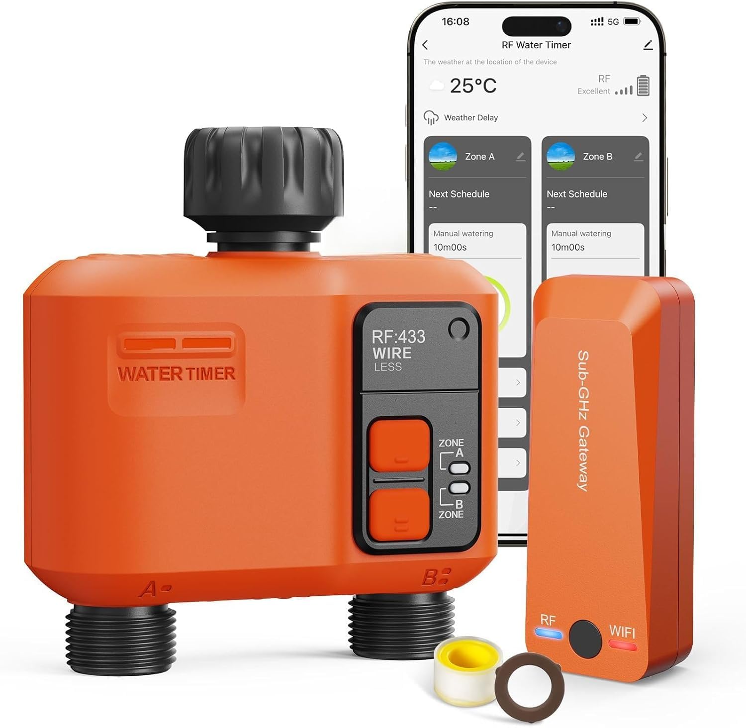 Programador de riego WiFi sensor de lluvia 2 Salidas