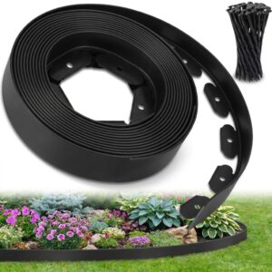 Ediesi, Bordura Jardín Exterior, 10 m, Flexible, Borde plástico Resistente 5 mm, borduras