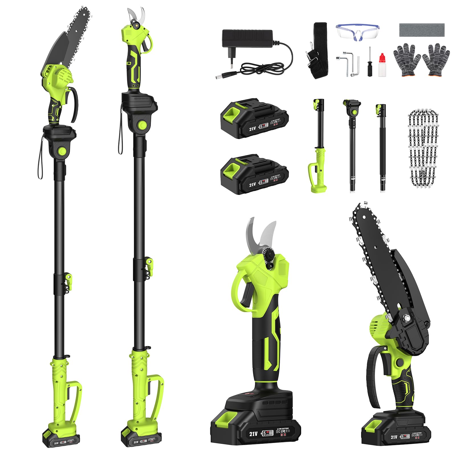 Tijeras de podar eléctricas telescópicas 550 W 4000 mAh