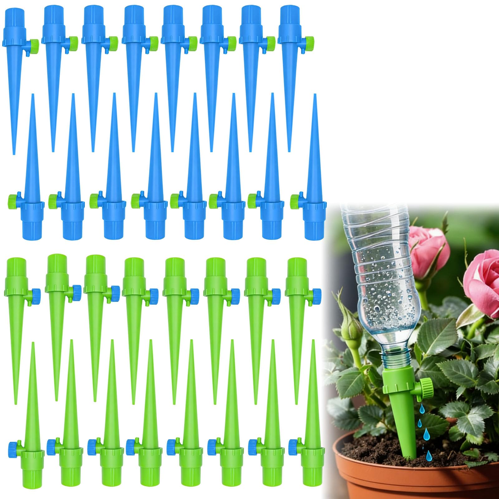 32 Pcs Riego por goteo para macetas,Riego automatico macetas botella,Riego por goteo