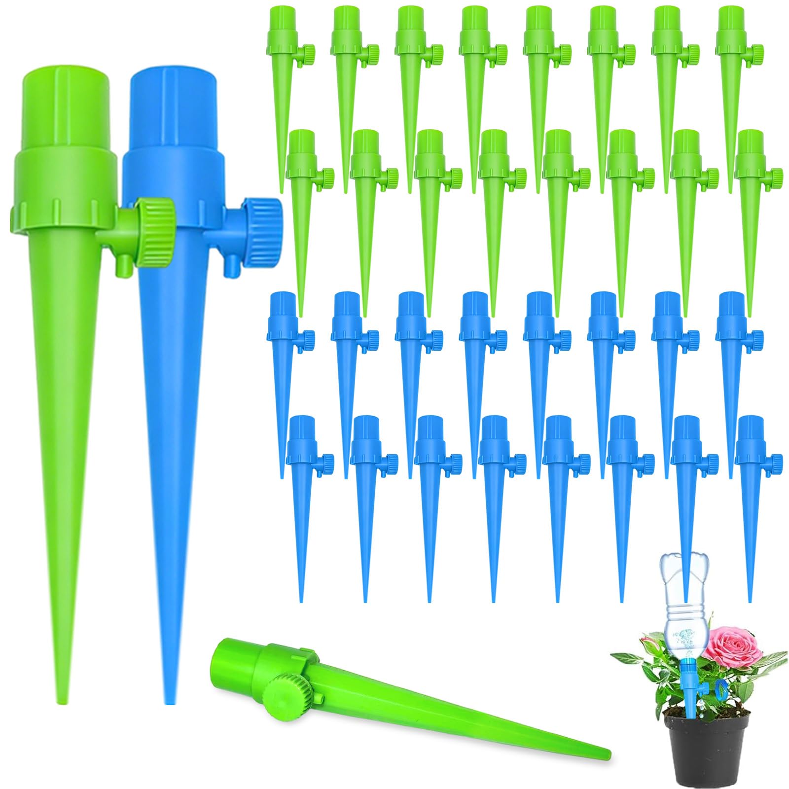 32 Pcs Riego por goteo para macetas,Riego automatico macetas botella,Riego por goteo